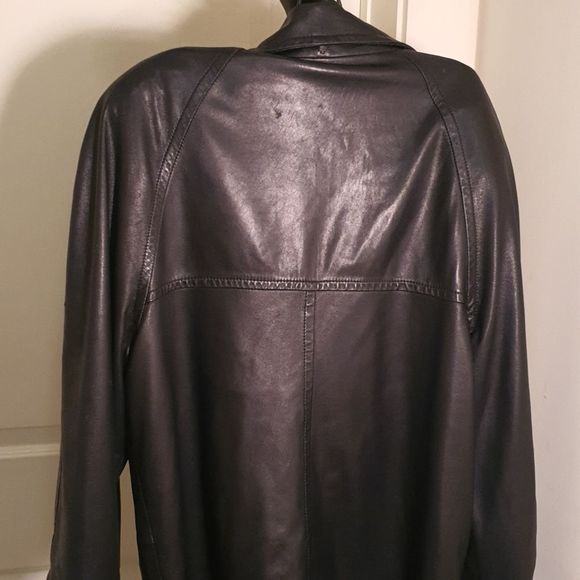 Black Y2K Leather Coach Jacket Size Small no.5150 - Picture 5 of 10